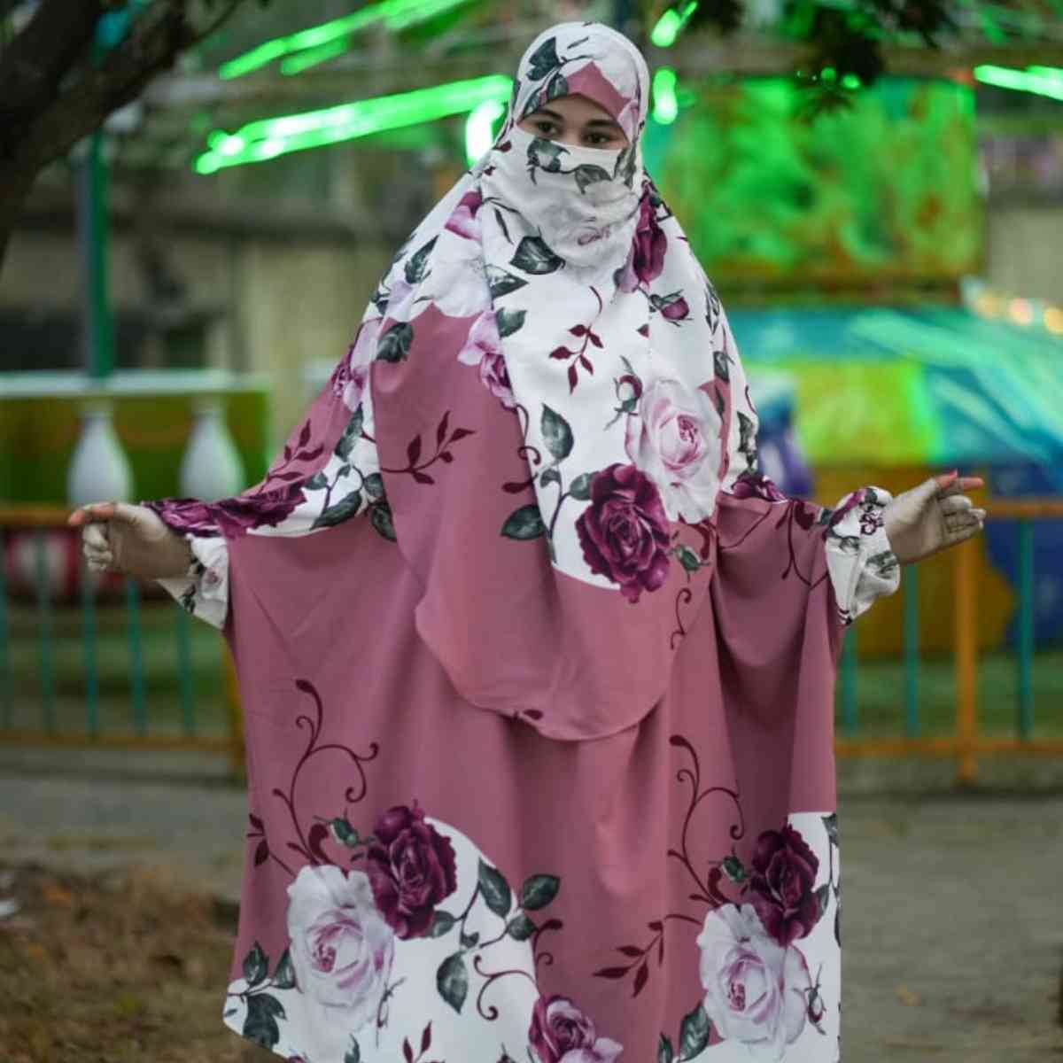 Elegant Palazzo long Khimar Set